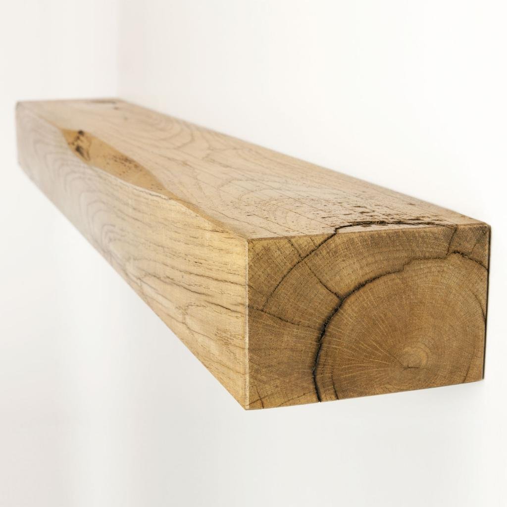 Funky Chunky Furniture Oak Floating Shelf Solid Wood - 14 x 9cm | Length: 140cm, Finish: Smoke Oak