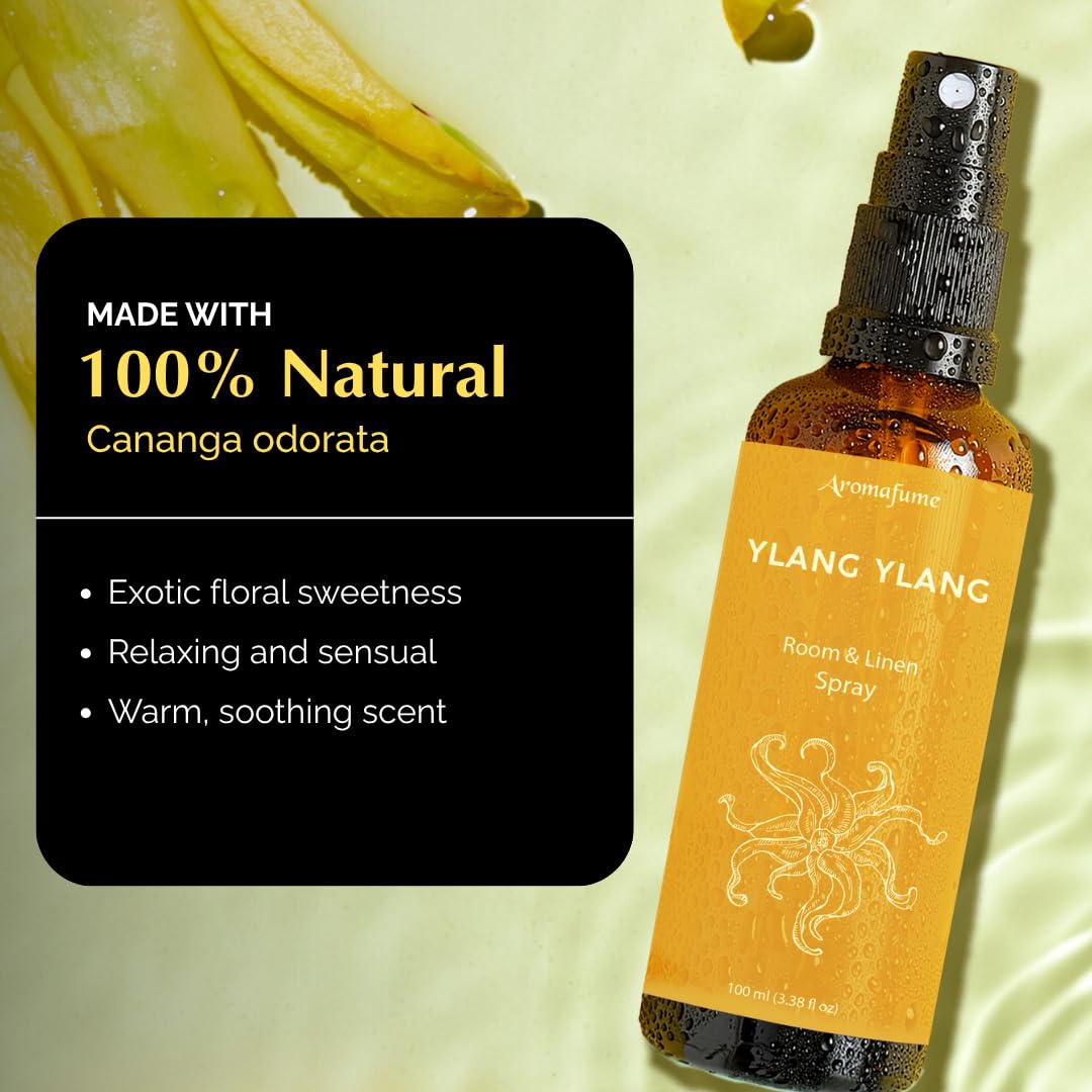 Ylang Ylang Air Freshener Spray for Room, Linen & Pillow 100ml by Aromafume