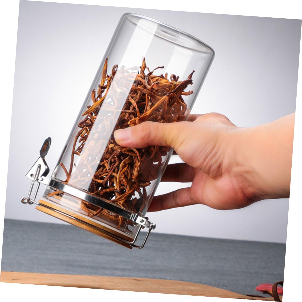 2 Stück Vorratsgläser aus Glas und Edelstahl mit Deckel 1140/1280 Ml | Luftdichte Aufbewahrung für Lebensmittel und Süßwaren, Geeignet für Küche, Zwei Stück