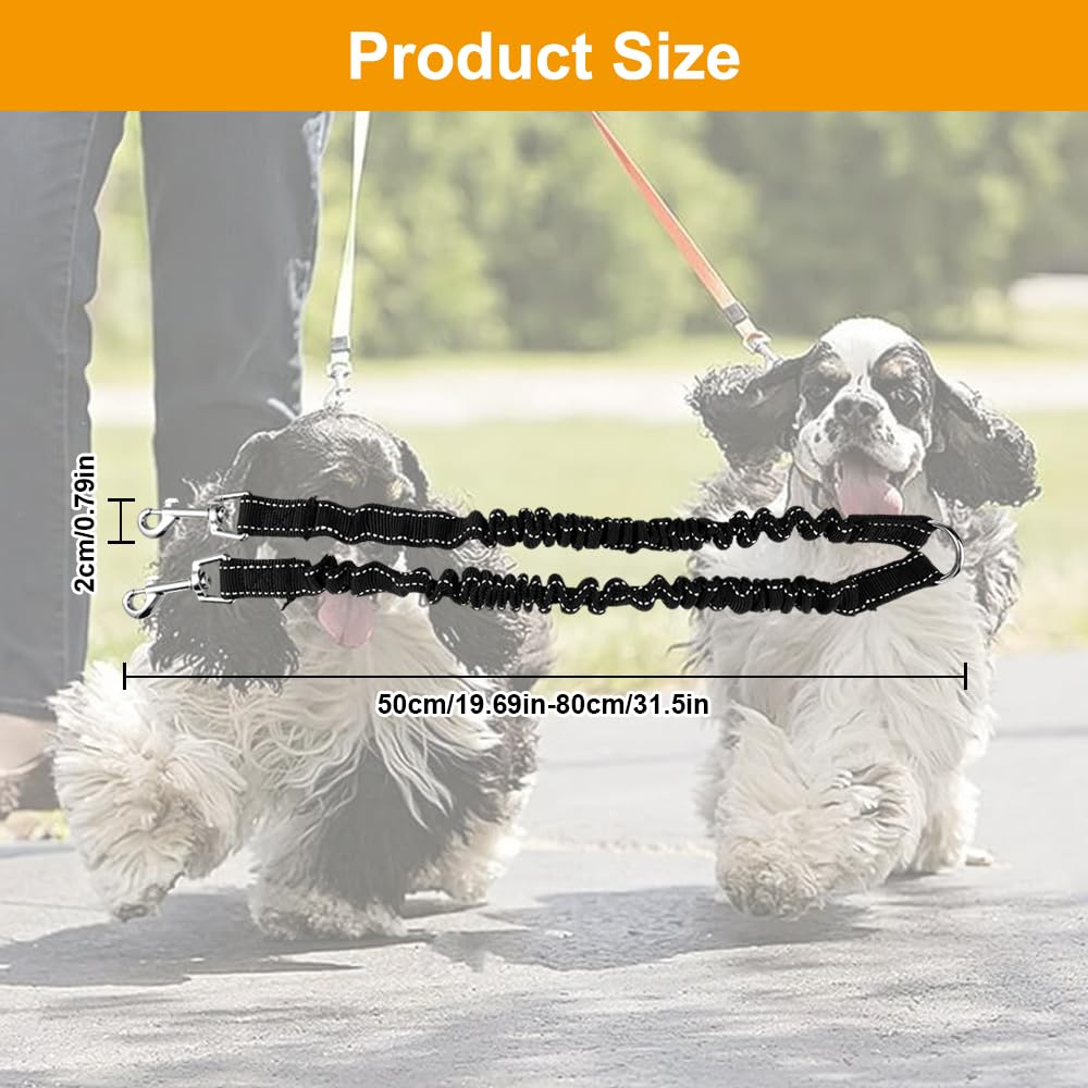 Guinzaglio Doppio Per Cani - Antigroviglio E Riflettente - Per Due Cani Di Taglia Grande - Foto 7