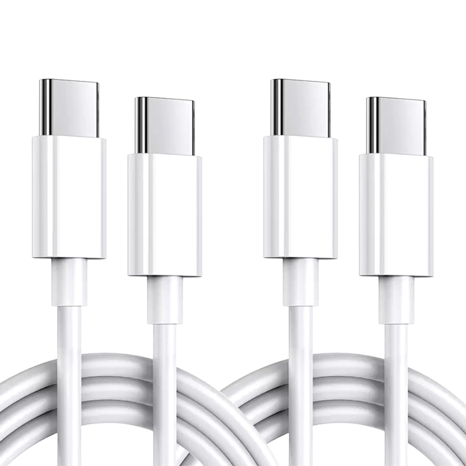 Ryo楽々生活館 USB C ケーブル 2m 2本セット タイプc PD対応 60W超急速充電 断線防止 高速データ転送 Type-C to Type-Cケーブル for iPhone16/15Pro/Plus/ProMax MacBook iPad Galaxy Sony 等 USB-C対応 ホワイト