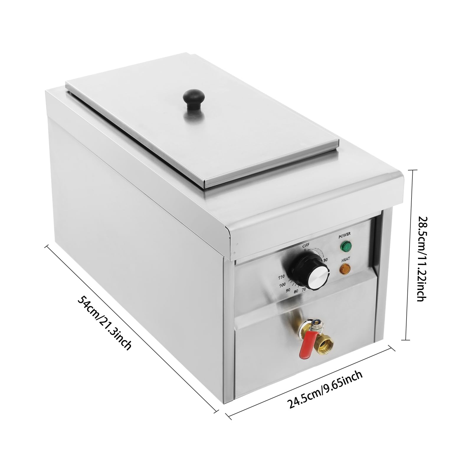 2 Holes Commercial Pasta Cooker 2.5KW Electric Pasta Cooking Machine Noodles Cooking Equipment with 2 Leaky Spoons and 1 Double Hole Holder 50-110? Accurate Temperature Control