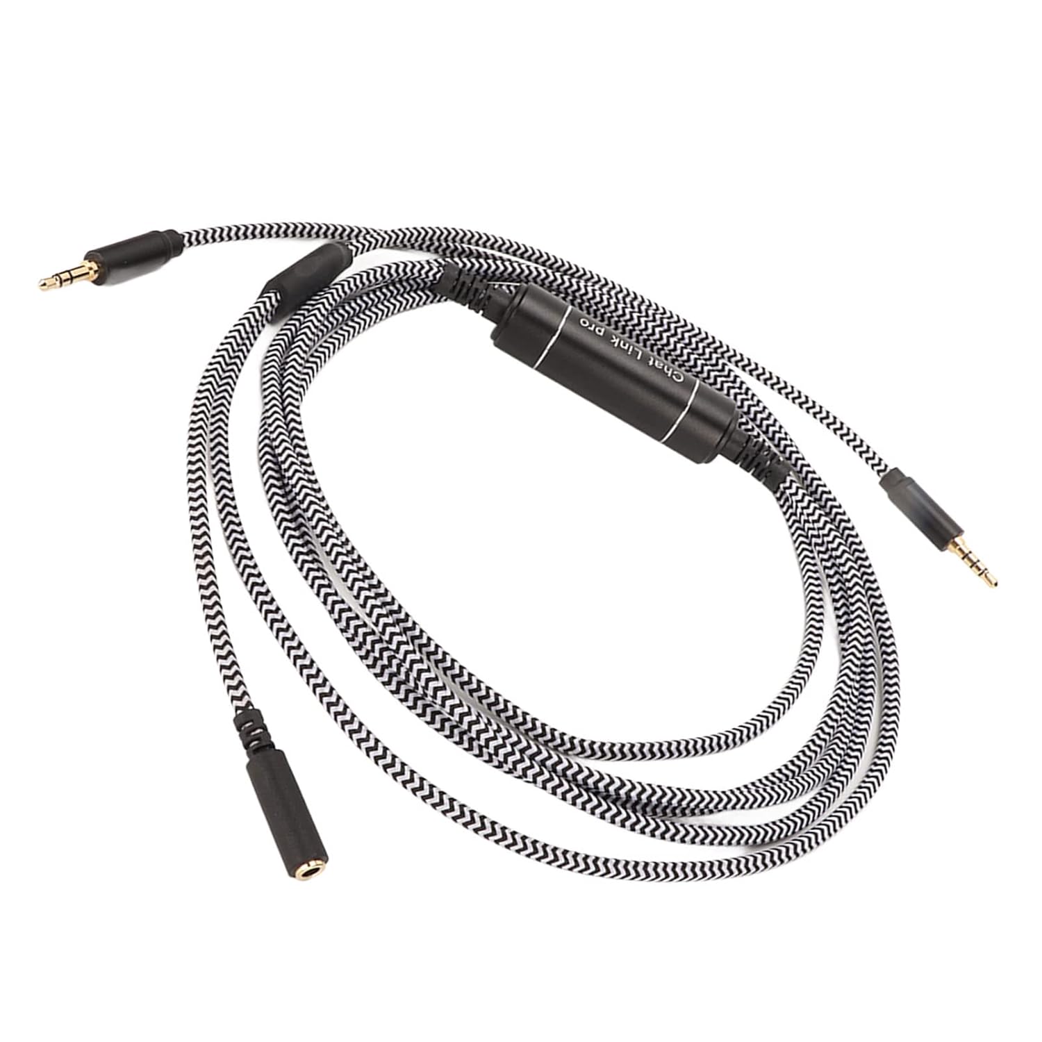 2.8m Gold Braided Gaming Chat Cable for Xbox One, X S, Switch, PS5, PS4, PCs, Laptops, Elgato HD60 Capture Cards, Headsets, Microphones