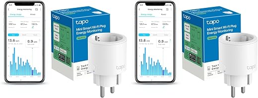 🚫 [CADUCADO] 🔥 TP-Link Tapo P115 Mini Wi-Fi Smart Plug with Energy Monitoring, Schedule On/Off, Energy Saving, Compatible with Alexa and Google Home, White (Pack of 2)