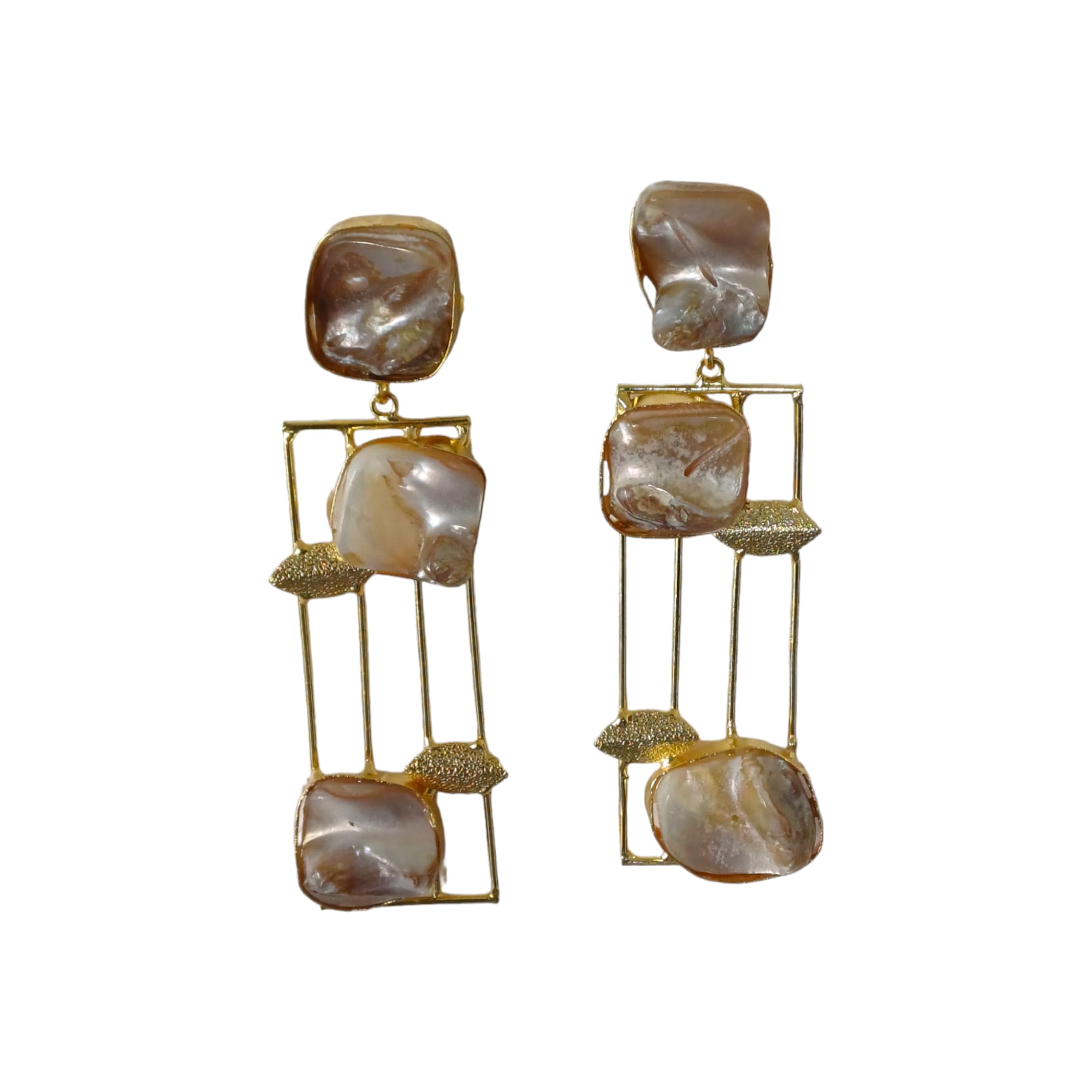 Urfi Javed Inspired Mother Of Pearl Long Earrings | Wedding/Party Celebrity Earring for Womens and Girls.