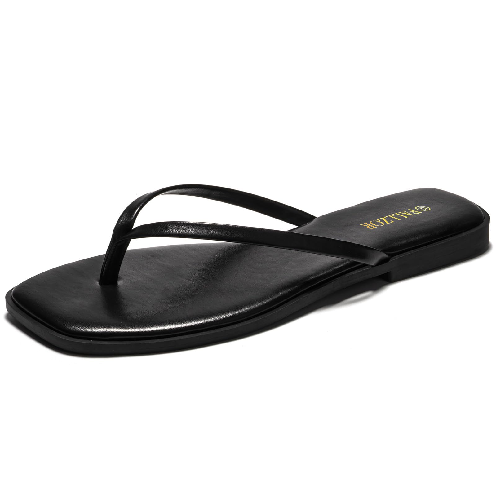 Sandales à bout carré pour femmes tongs en cuir tendance nu-pieds légers pour intérieur et extérieur