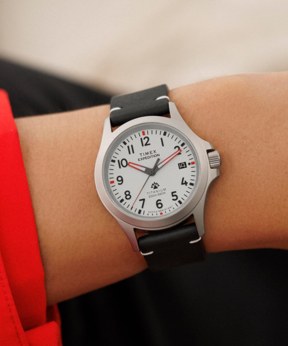 Timex Men's Expedition Titanium 38mm Leather Strap Watch
