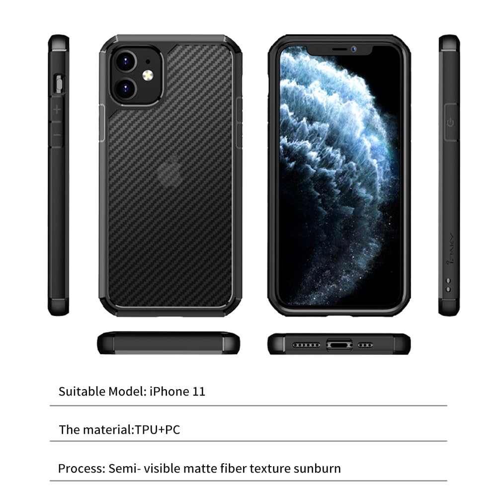 IPhone 11 Case, IPhone 11 Cover, Carbon Fiber Ultra Slim Fit Lightweight Shockproof Anti-Scratch Protective Phone Case For Apple IPhone 11 - Black Red - View #8