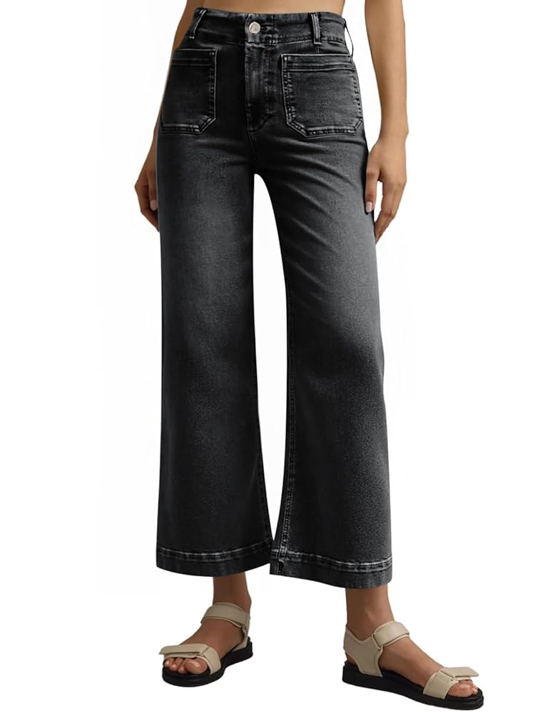 【BAON】[unisex] Enka Gradation Washing Wide Denim Pants Washed wide denim pants – Deuku