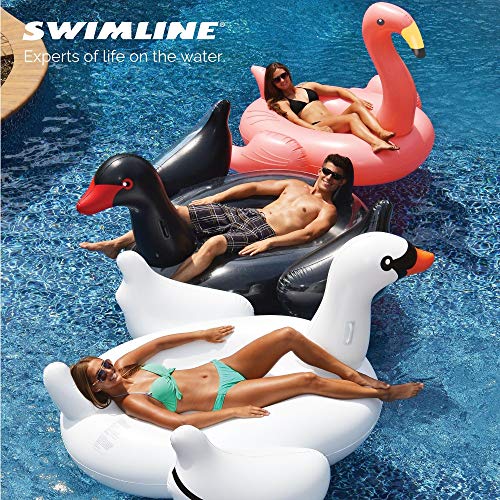 Swimline 90628 Giant Black Swan Inflatable Ride-On Pool Float Large #TOP5