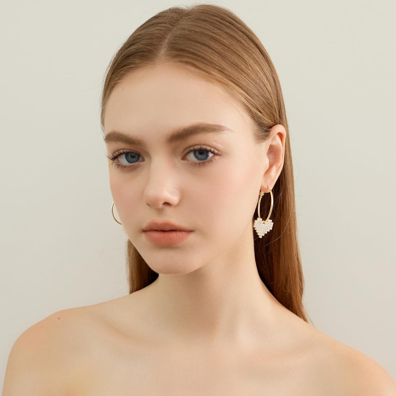 Heart Dangle Earrings for Women Huggie Earrings for Women Lightweight Heart Hoop Earrings for Women Heart Cubic Zirconia Earrings Drop Earrings Fashion Trendy Jewelry - Image 8