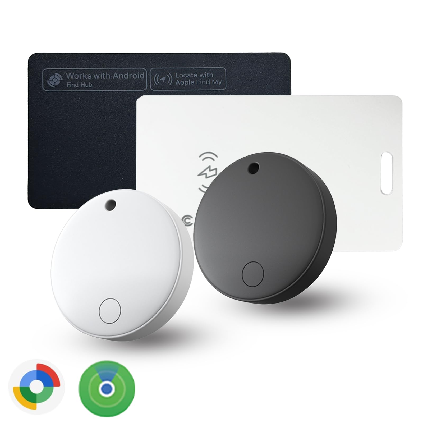 Dual Platform Rechargeable Air Tags Wallet Tracker Card, Compatible with Apple Find My & Google's Find Hub, Item Locator, Credit Card Size Tracker, Waterproof&Light (Black, White)-image-21