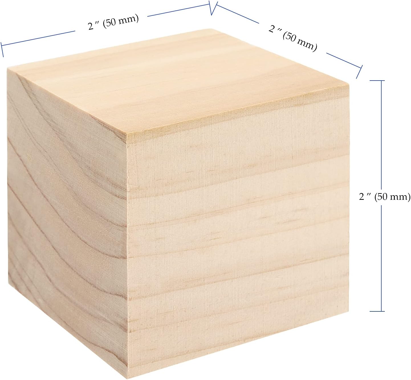 30 PCS 2 Inch Wood Blocks, 5x5x5cm Premium Natural Solid Blank Wooden Cubes Set, Square Unfinished Craft Wood Blocks Bulk for Crafting DIY Projects