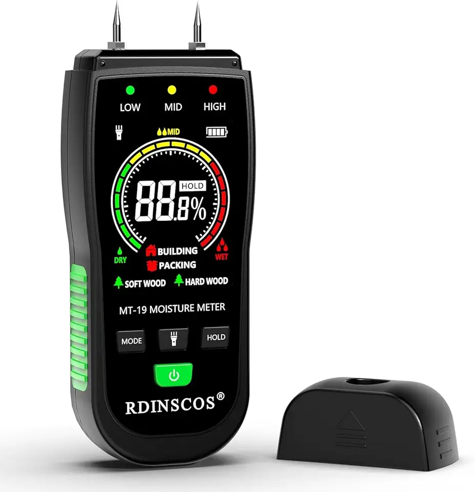 RDINSCOS Pin Moisture Meter — Handheld with Hold Function