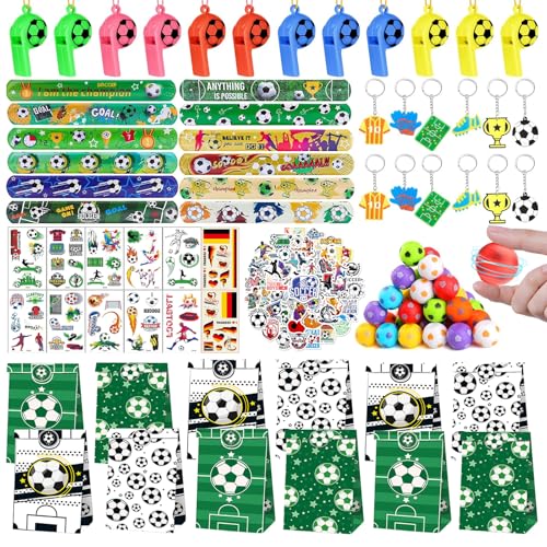 Liangding Fußball Party Mitgebsel Kinder, 122ST Fussball Mitgebsel Jungen mit Spinning-Fußball, Geschenk Taschen, Schnapparmband, Pfeifen, Tattoo,Fußball-Party Deko Kindergeburtstag Liangding Fußball Party Mitgebsel Kinder, 122ST Fussball Mitgebsel Jungen mit Spinning-Fußball, Geschenk Taschen, Schnapparmband, Pfeifen, Tattoo,Fußball-Party Deko Kindergeburtstag