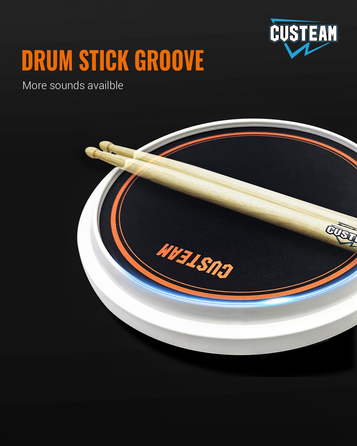 12inch drum practice pad - Silent Practice Drum Pad - Built-in Drum Head, Real Drumming Experience
