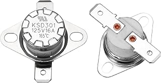 uxcell KSD301サーモスタット 2個セット 165°C/329°F 16A 常時閉接点(N.C) スナップディスク温度スイッチ 電子レンジ/オーブン/コーヒーメーカー/セラミック材用