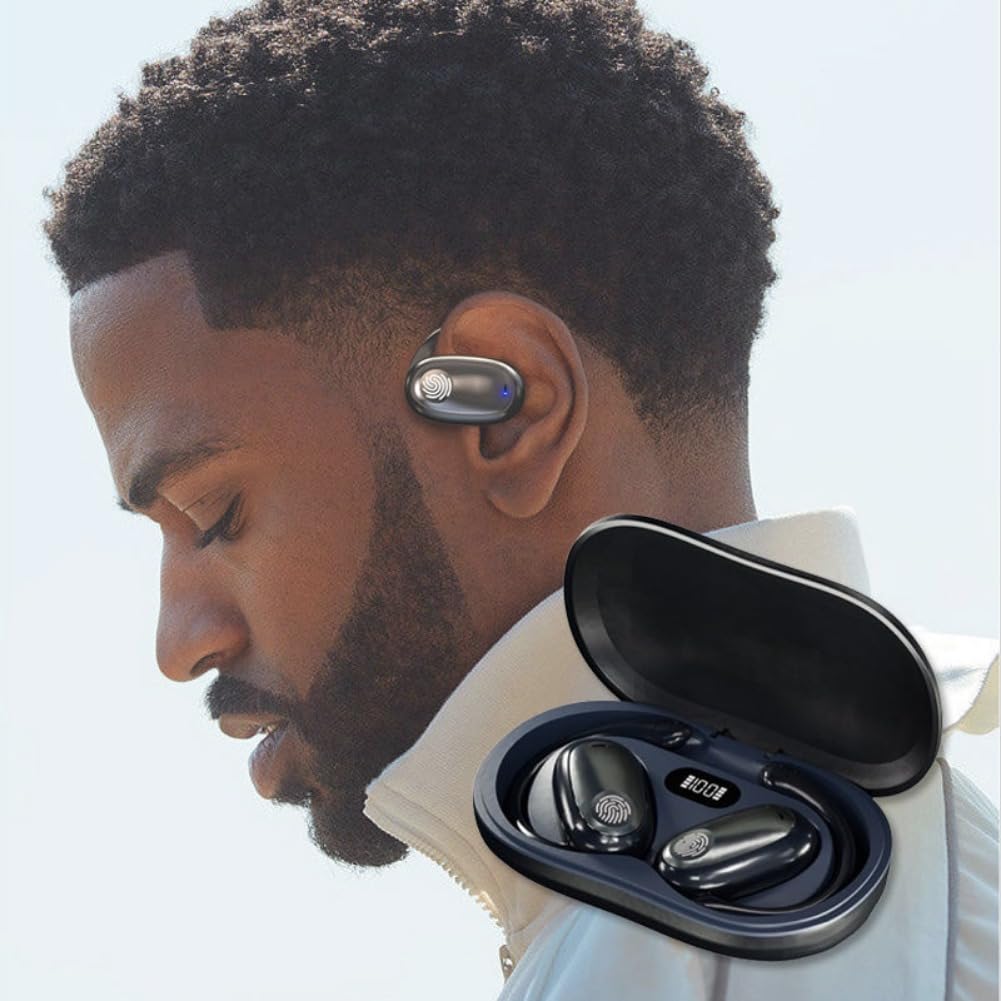 Cuffie sportive da appendere, Bluetooth, Sporty Hanging Ear Earphones, 5.4 Bluetooth, sport, 60 ore, con custodia di ricarica, indicatore LED, IPX5 impermeabile (3 pezzi)