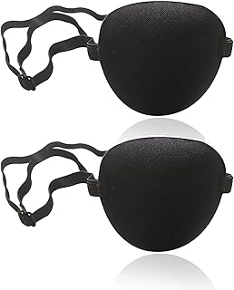 2PCS Eye Patch, Eye Patches for Adults, Eye Patches for Adults Medical, Left or Right Eyes, Adjustable Buckle to Treat Lazy Eye Amblyopia Strabismus for Adults(Black)