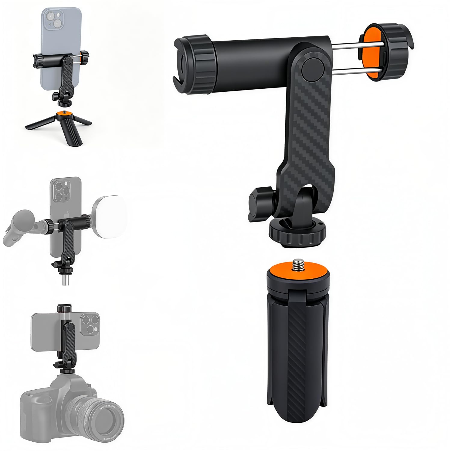 ZORBES® Phone Mount Cold Shoe Mount, 360° Rotating Smartphone Clamp Holder with 180° Tilt & Dual Cold Shoe Design Universal Camera Hot Shoe Phone Adapter for Vlogging, Live Streaming, Tripods-picture-16