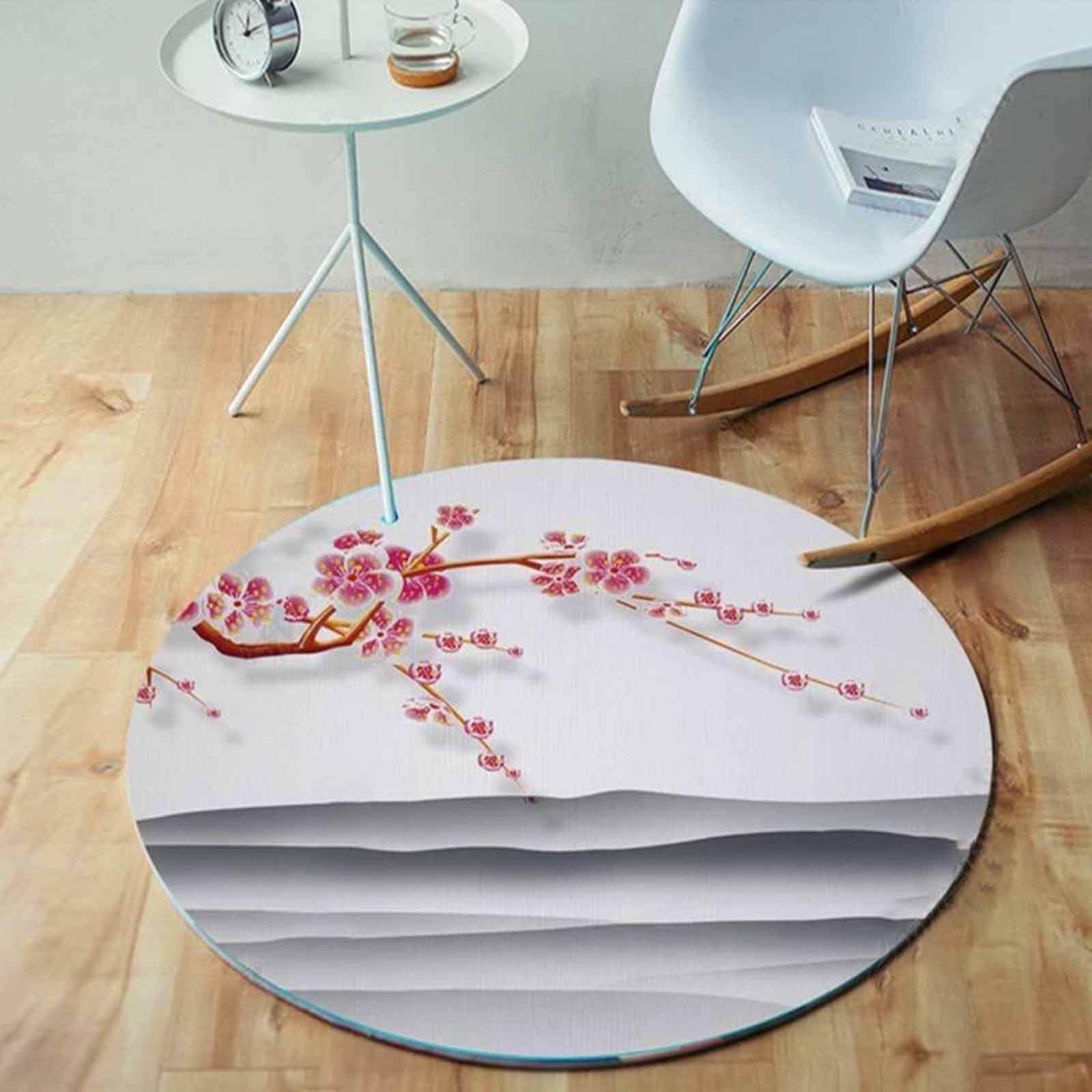 Tapis Orientaux pour Salon Cercles Marron Rouge Gris 60cm 80cm 100cm 120cm 140cm 160cm 180cm 200cm Tapis Lavable Salon Jardin Chambre