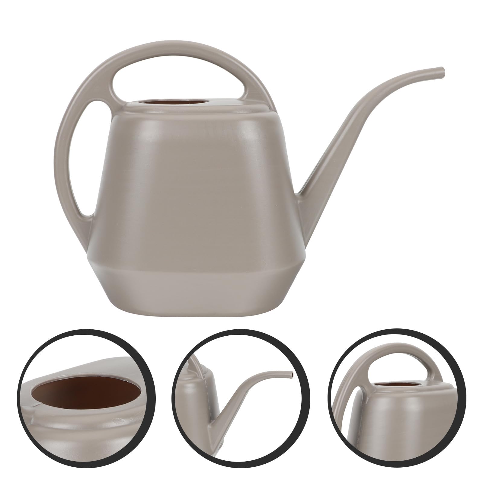 POPETPOP Regadera de Jardín Pico Largo de 4l para Riego de Plantas y Suculentas, Herramienta de Abs para Interior y Exterior, Color Café