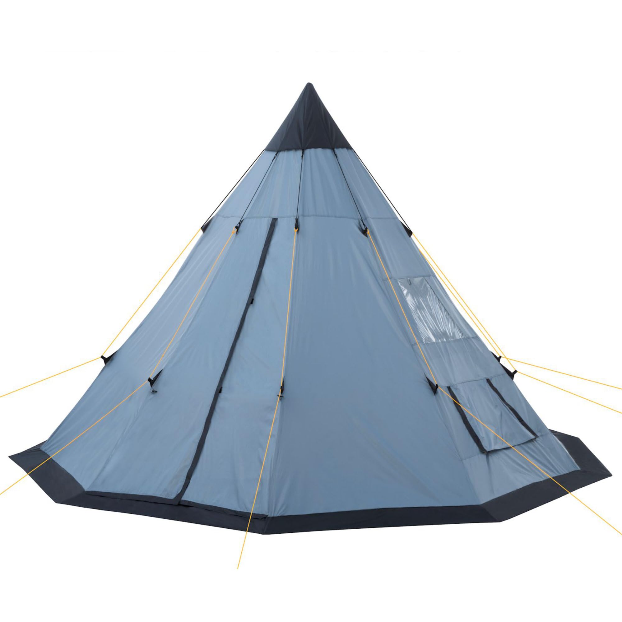 CampFeuer Tipi Tenda Spirit per 4 persone | tenda a colmo | 3.000 mm di colonna d'acqua | tenda indiana per campeggio, escursionismo | tenda a piramide