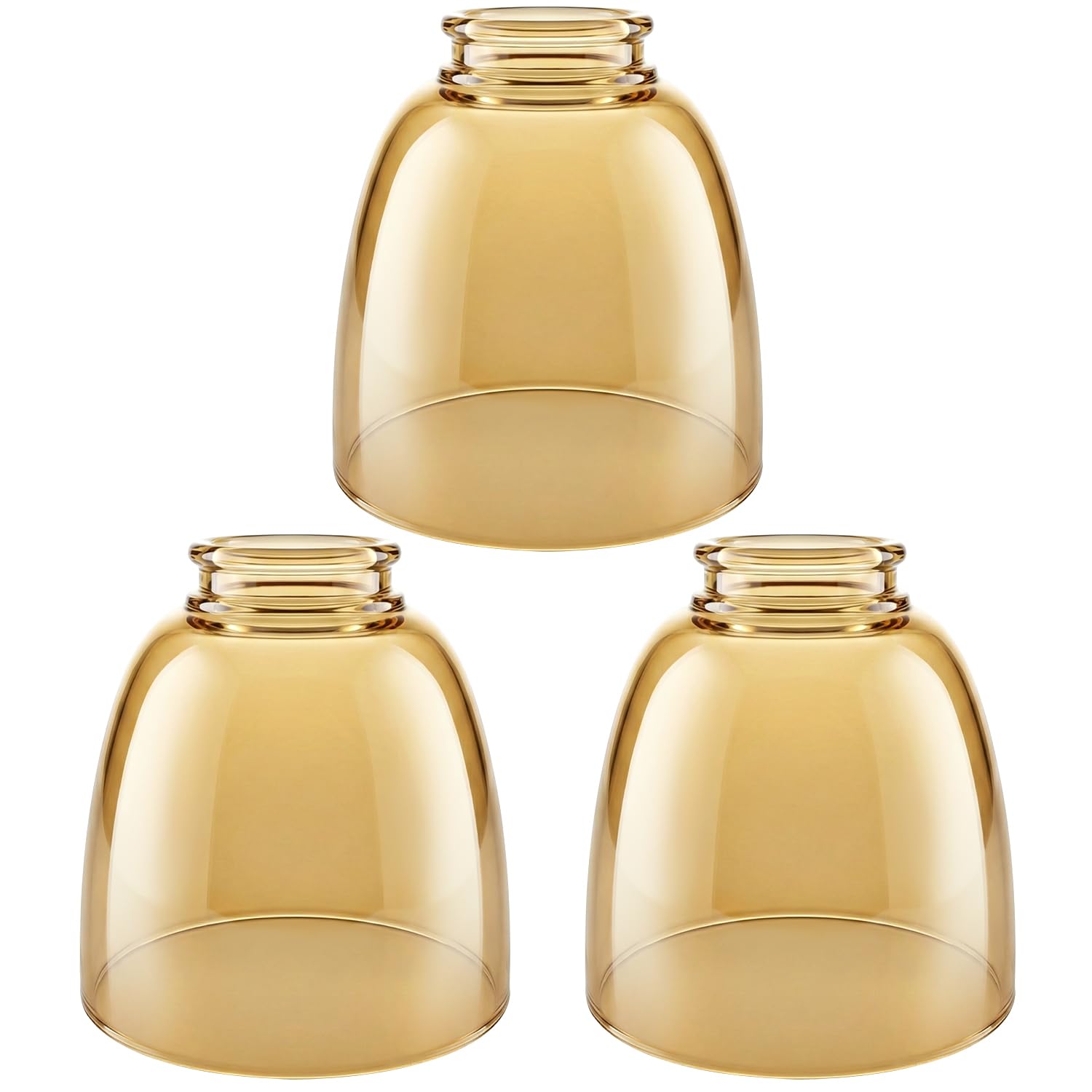 Photo 1 of Sewterolyn 3-Pack Clear Amber Glass Shades, 5" H x 4.7" Dia.