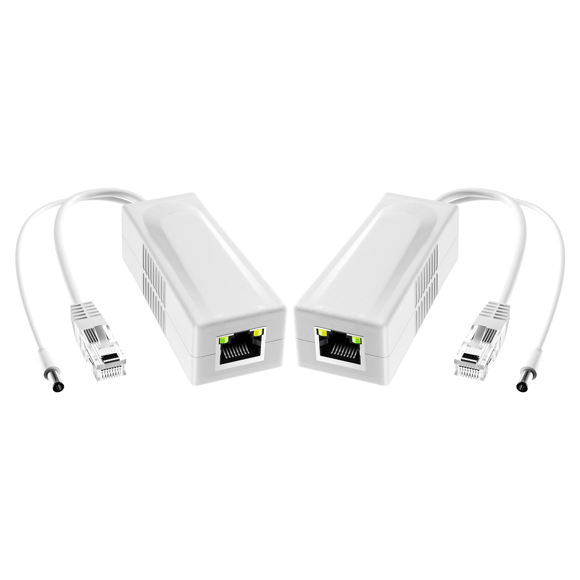 Gigabit PoE Splitter 12V DC 5.5x2.1mm, 48V to DC 12V/2A Output, 1000Mbps, IEEE802.3af/at, PoE Adapter Active for IP Camera, AP and Other DC Power Supply Devices, 2 Pack (12V 2A DC Plug 5.5x2.1mm DC)-image-48