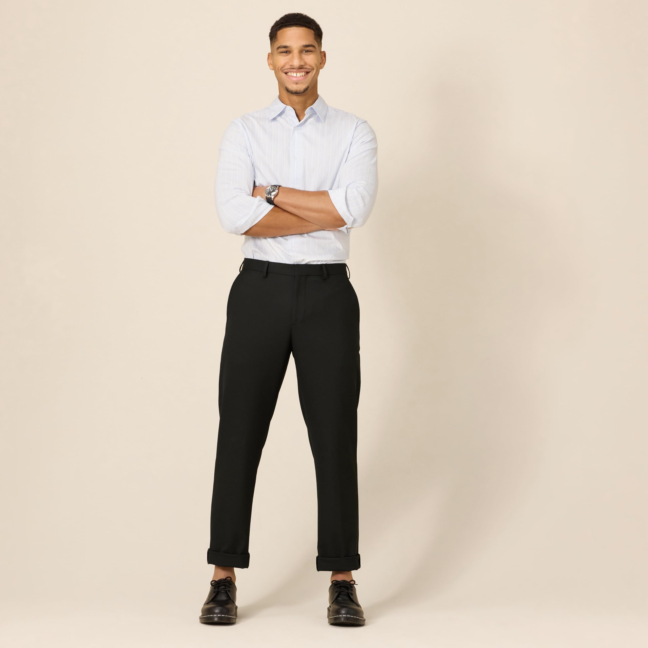 Amazon Essentials Pantalon Habillé Extensible et Anti-Plis, Coupe Classique Homme