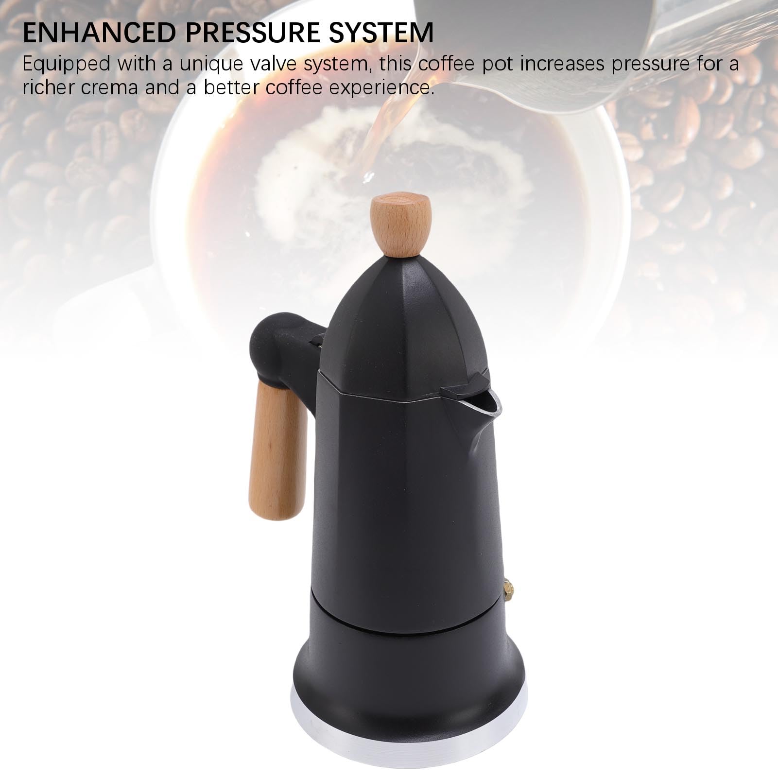 3 Tazze di Pentola di Mokas Counco, Percolatori in Lega Singola in Alluminio Produttore di caffè per Uso di Campeggio per Uso Domestico per L'uso di Campeggio Domestico (BLACK)