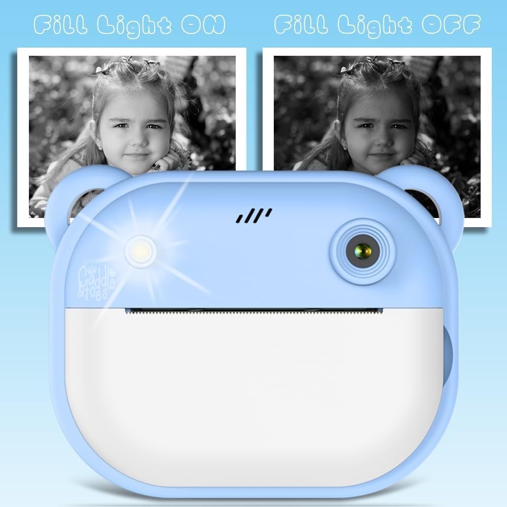 Kids Instant Print Camera – Mini Digital HD Photo & Video Camcorder with Games | Fun Learning Toy for Boys & Girls Ages 4-18 | Includes 2 Print Rolls – Ideal Gift for Kids (Blue) 1
