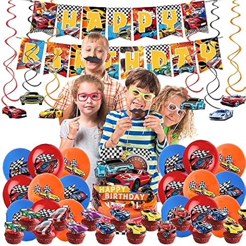Birthday Decorations Hot Wheels Party Supplies Hot Wheels Cake Topper Decorations Hot Wheels Balloons Racing Car Balloons Hot Wheels Birthday Banner Race Car Spiral Decorations Cover