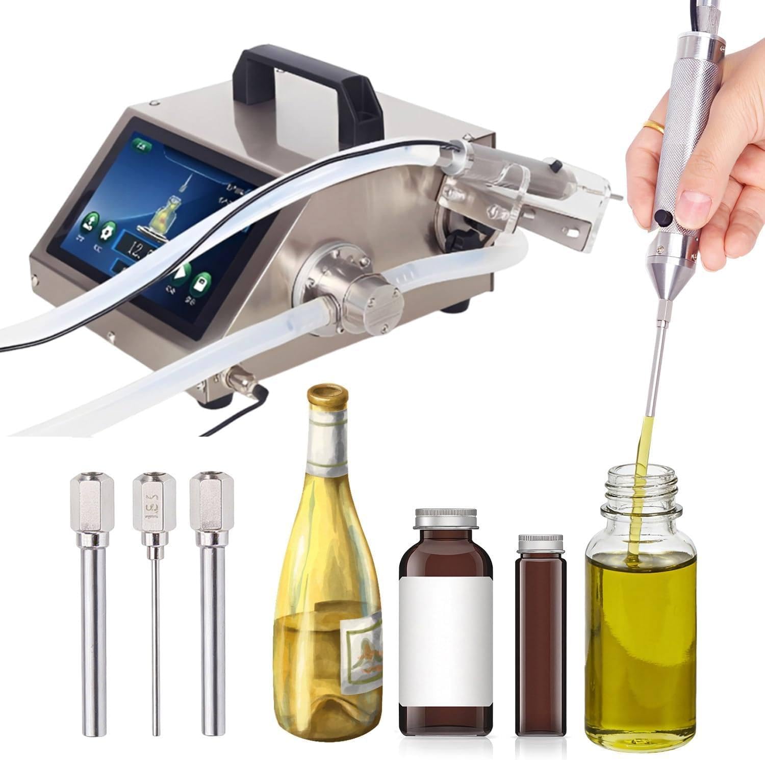 XUXIAO Automatic Liquid Filling Machine 1-100ml Bottle Filler, Small Bottle Filling Machine, with Peristaltic Pump, Easy-to-Use for Bottles (2mm Inner Diameter) HD1370
