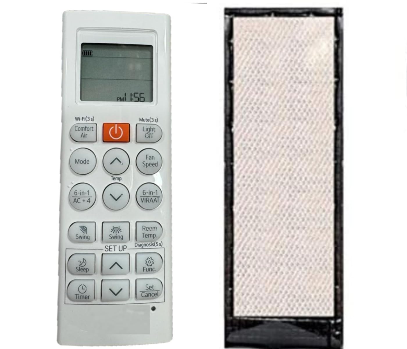 Protective Cover for LG AC (6 in 1) Remote Contro36l,PU Leather Cover Holder (Before Placing Order,Please Check The Product Dimensions), Black