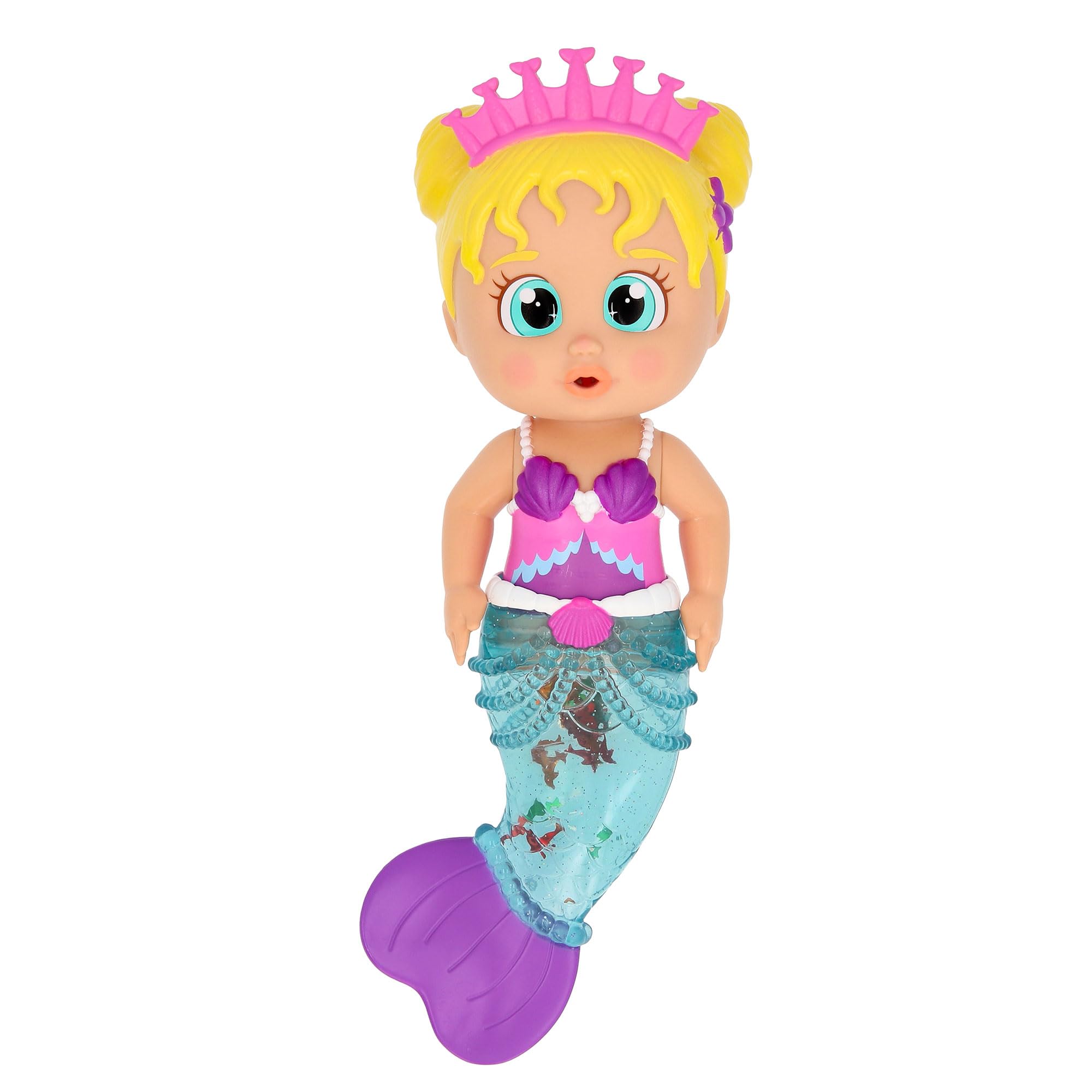 Bloopies Shimmer Mermaids Ellen Sirena de Juguete de Agua con Cola Brillante Llena de Colgantes Que rocía Agua Niños a Partir de 18 Meses