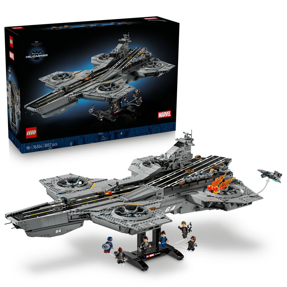 LEGO | Marvel Lotniskowiec T.A.R.C.Z.Y. 76354 | Kolekcjonerski zestaw konstrukcyjny, model do ekspozycji, prezent dla fana Marvela, dla mężczyzn i kobiet, 3057 elementów