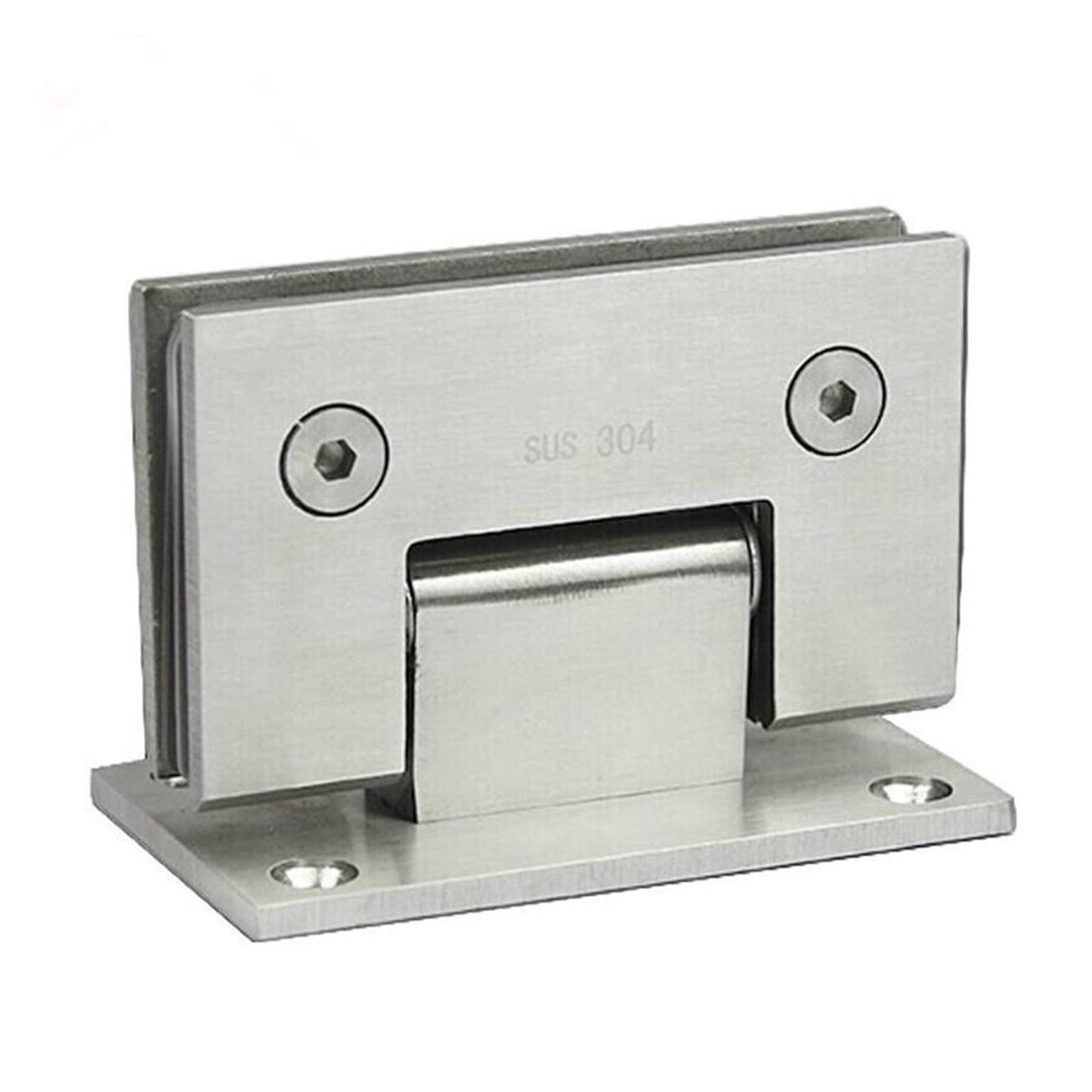 Nvsfzgiyg Silver Stainless Steel Bathroom Clip Shower Room Glass Door Hinge Frameless Clamp 90 Degree Flat Fixtures
