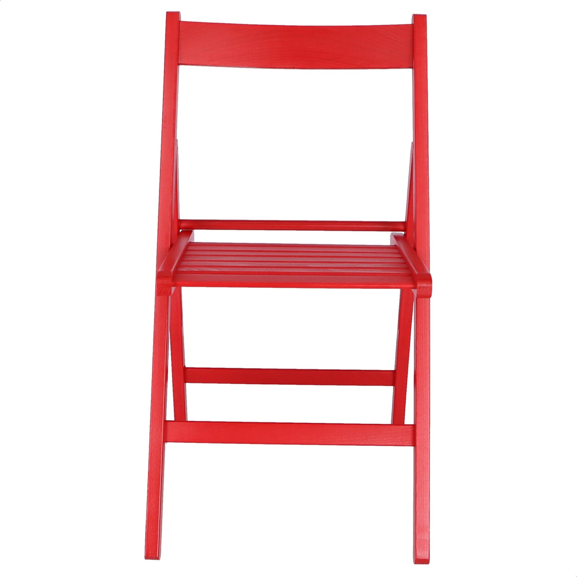 Aranaz | Silla Plegable | Diseño Moderno | Sillas Plegables y Ligeras para Exterior, Jardín o Terraza | Sillón con Reposabrazos y Respaldo | Asiento de Playa | Madera de Haya | Roja | 43 x 47 x 79 cm