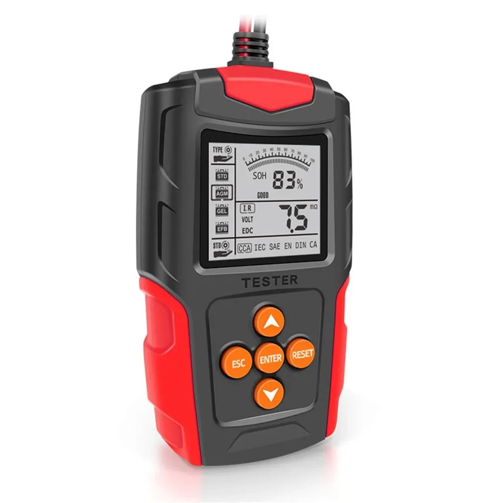 Misurazione IR SOH SOC CCA for Tester Batteria Auto, Camion, Moto, analizzatore Batteria 12V 24V, Strumento di Prova Digitale