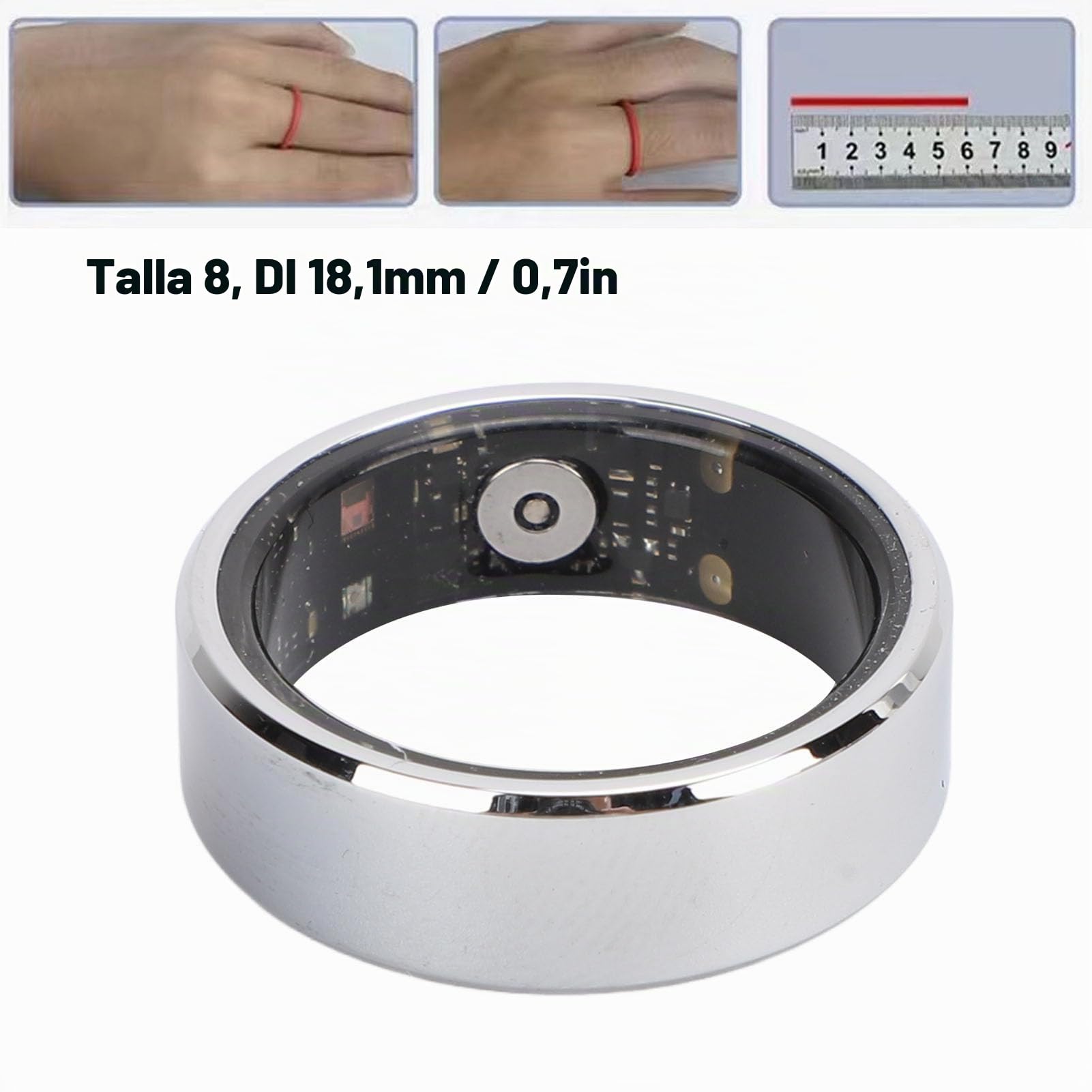 Anillo Inteligente, Anillos Inteligentes para Hombres y Mujeres, Anillo de Seguimiento de Salud para Controlar el Estado Físico, el Sueño y la Frecuencia Cardíaca, Anillo de