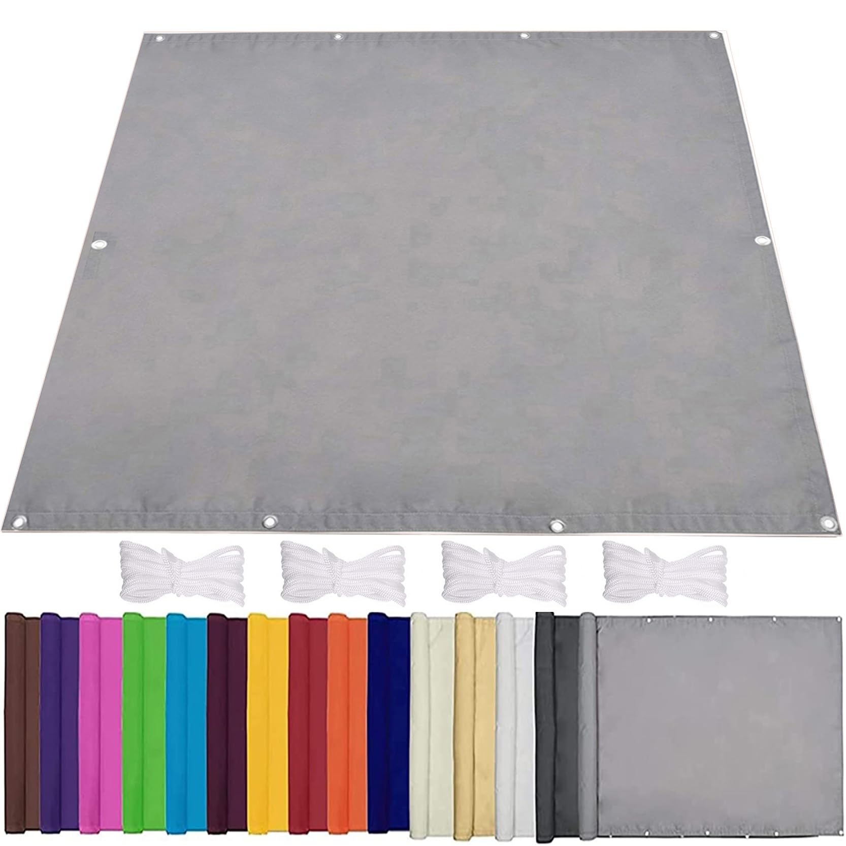 GLDYTVF Patio Sunshade Awning 6.56 x 18.04ft Waterproof and Windproof Shade with 95% UV Block Easy Installation for Patios and Backyards Light Grey