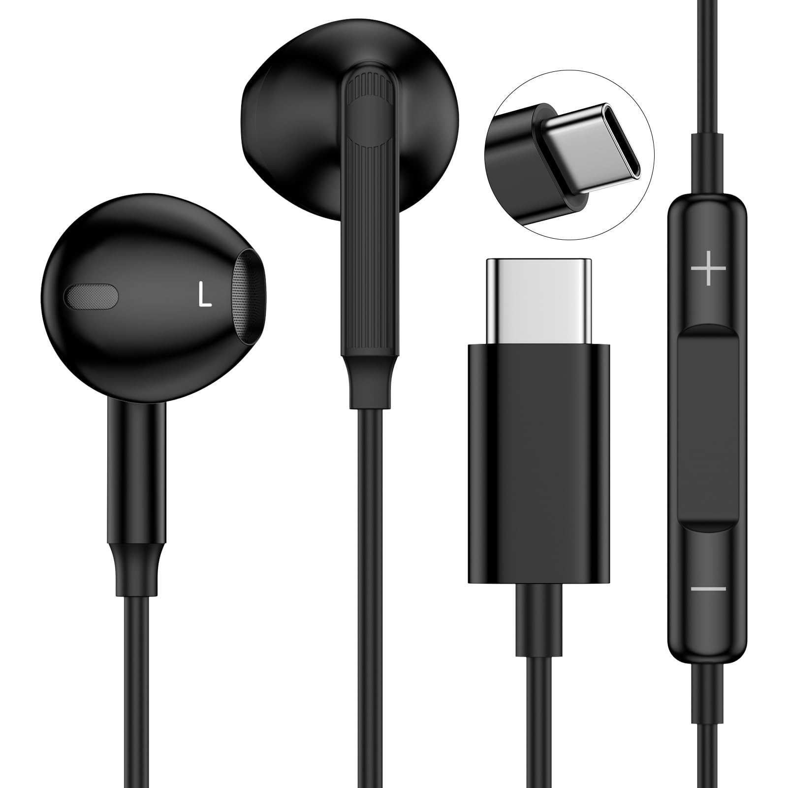 Type C Earbuds Wired Earphones Wired Headphones USB C for Samsung Galaxy A17 A16 5G S25 FE S25