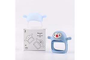 Mia Baby Penguin Buddy and Mushroom Teething Mittens