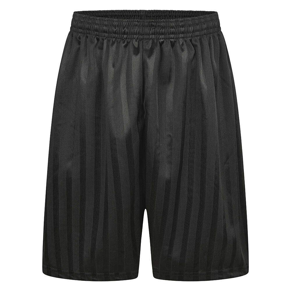 Prime Products Boys/Girls/Adult Unisex Shadow Strip School PE Short with Drawstring (UK Made) (13 Years, Black)