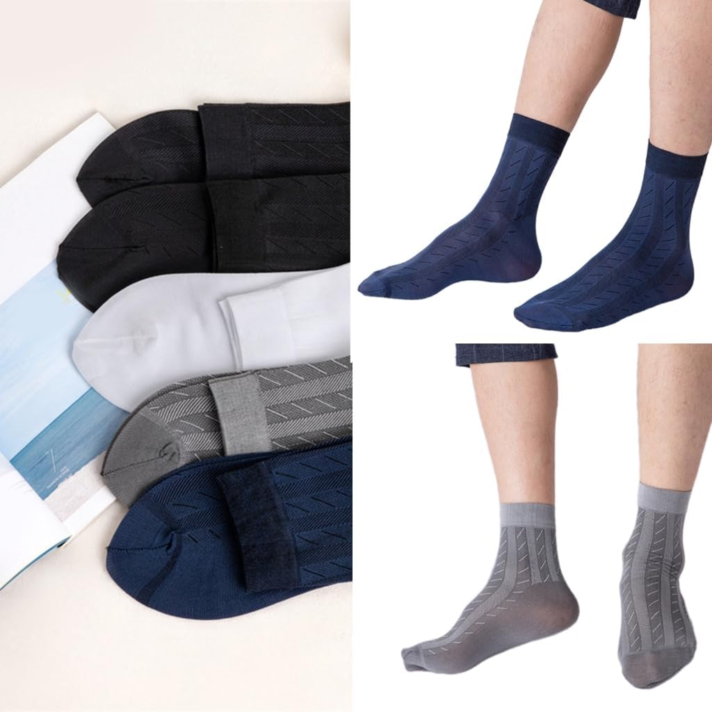 Men's Business Casual Ankle Socks Breathable Cotton Resistant Elastic Formal Suit Short Tube Socks