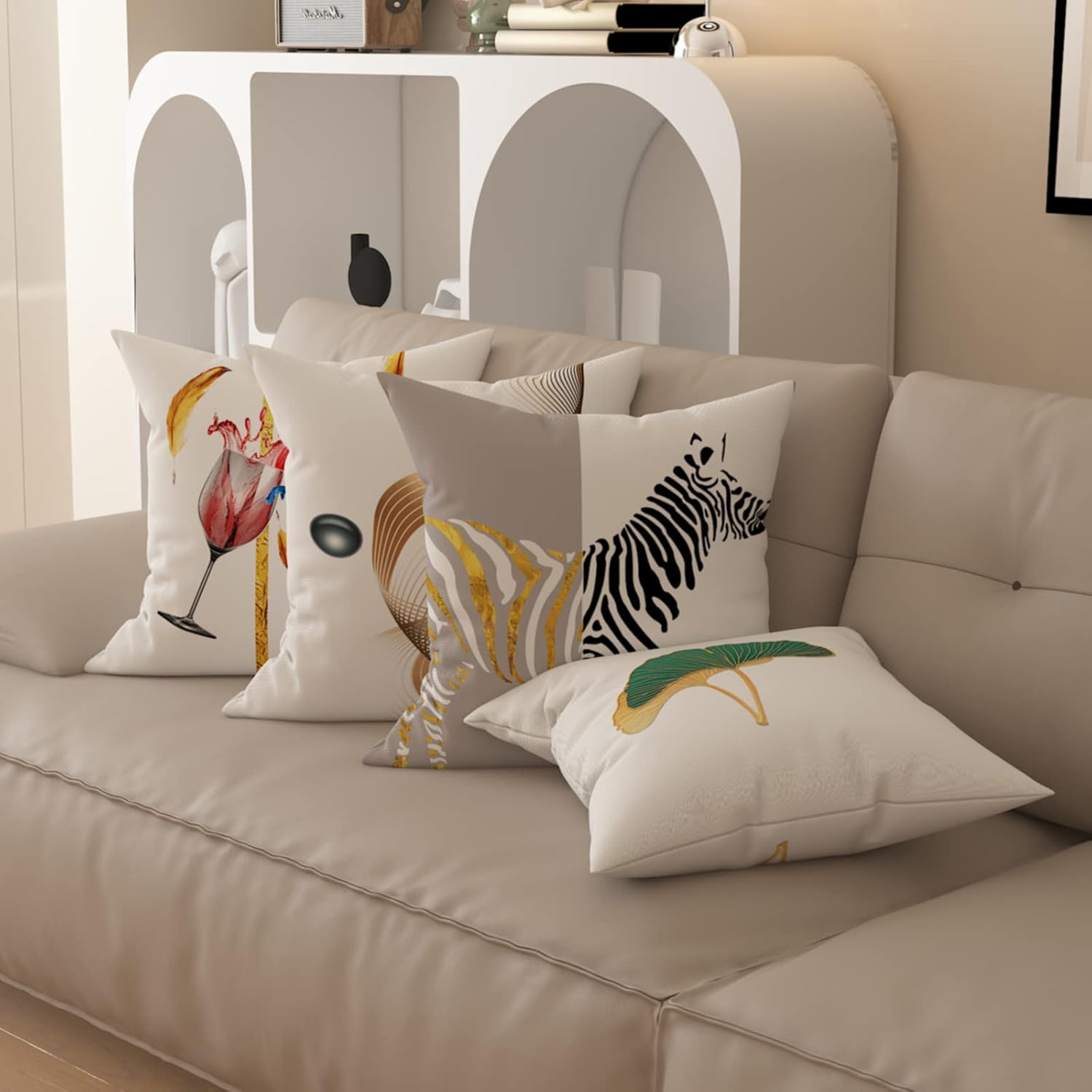Modern Minimalist Living Room Sofa Decorative Pillowcase, Luxury Style Printed backrest Cushion Cover, Bedroom Bed Pillowcase.(20 * 28inch, 03036)