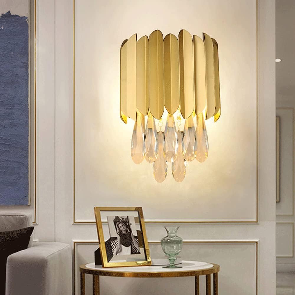 Lámpara de pared cristal, lámpara dorada, elegante, iluminación decorativa for vestidor,Candelabros