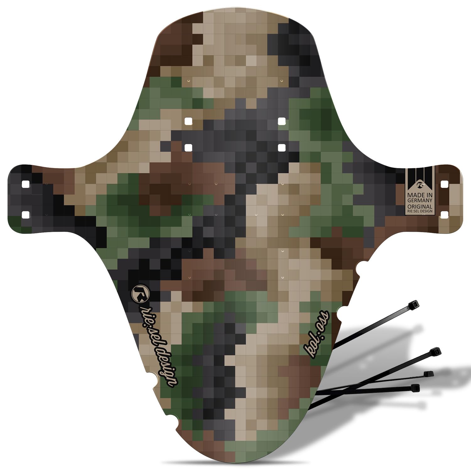 Riesel Design - 1x Mudguard - kol:OSS - XL MTB Schutzblech inkl. Kabelbinder/Stylischer MTB Schmutzfänger/Mountainbike Schutzblech als Spritzschutz für alle Radgrößen ab 26 Zoll