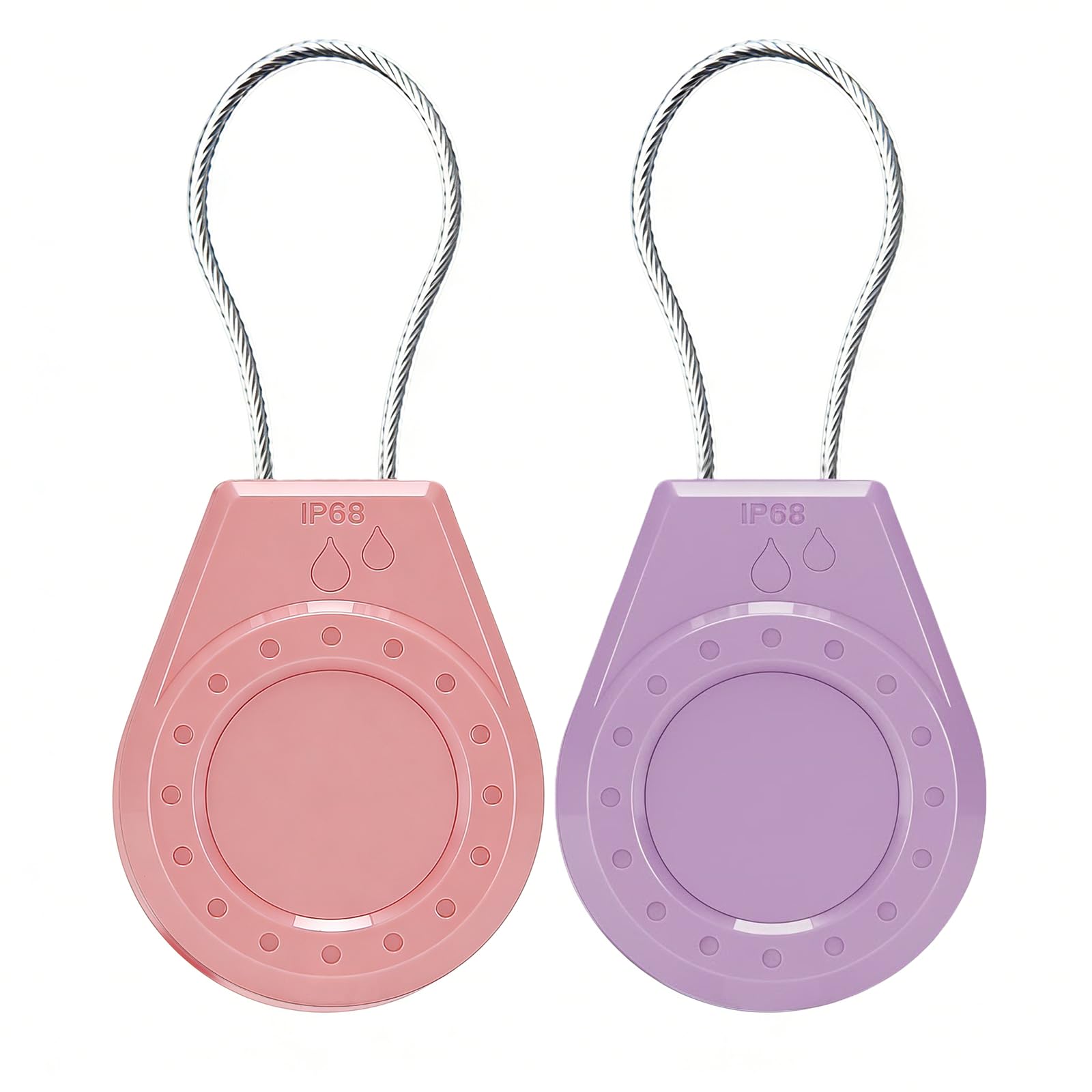 HonShoop Air Tagholder Keychain Case with Steel Wire Cable & Hex Lock, Waterproof Anti-Lost Shockproof Cover Compatible with Apple Air Tag for Luggage